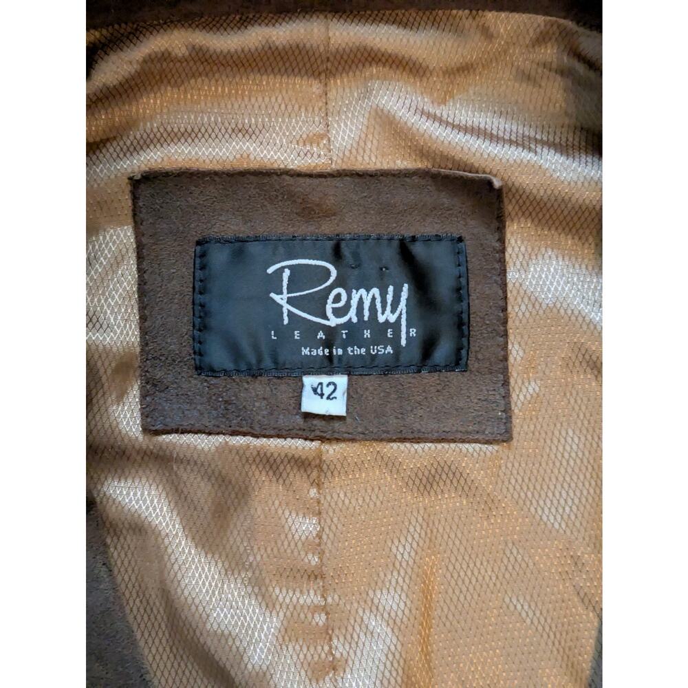 Vintage Remy Leather Suede Mens 3-Button Blazer Jacket Size 42 Made In USA - Picture 2 of 16